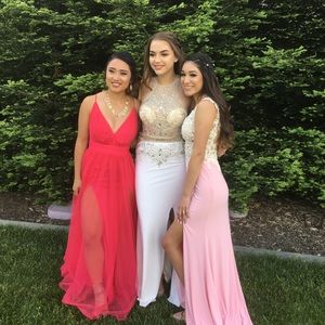 Worn Once Pink Lace Prom Dress Size 0-2